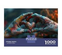 Rompecabezas De 1000 Piezas para Adultos Colorful Heart Hands Rompecabezas para Adultos Juego Práctico Decoración del Hogar Difícil Y Desafiante 52x38cm/1000pcs