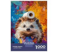 Rompecabezas De 1000 Piezas para Adultos Colorful Hedgehog Artwork Rompecabezas para Adolescentes Juego Práctico Desafío Difícil Regalo De Cumpleaños, Regalos, 38x26cm/1000pcs