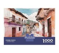 Rompecabezas De 1000 Piezas para Adultos Colorful Latin American Village Scene -1 Rompecabezas para Adultos Juego De Ingenio Decoración Perfecta Regalos De Cumpleaños Y Únicos 52x38cm/1000pcs