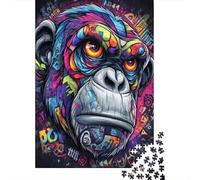Rompecabezas De 1000 Piezas para Adultos Colorful Monkey Graffiti Art Rompecabezas para Adultos Juguetes De Bricolaje Análisis Y Lógica Regalos De Cumpleaños Y Únicos 70x50cm/1000pcs