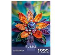Rompecabezas De 1000 Piezas para Adultos Colorful Paper Quilling Flower Art Rompecabezas para Adultos Juego Familiar Análisis Y Lógica Difícil Y Desafiante 38x26cm/1000pcs