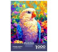 Rompecabezas De 1000 Piezas para Adultos Colorful Parrot in Flowers Rompecabezas para Adultos Juegos De Relajación Desafío Difícil Ayuda A Ejercitar El Cerebro 70x50cm/1000pcs