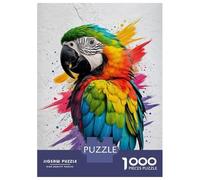 Rompecabezas De 1000 Piezas para Adultos Colorful Parrot Painting Rompecabezas para Adultos Juguetes Antiestrés Corte De Precisión Actividades Divertidas En Casa 38x26cm/1000pcs