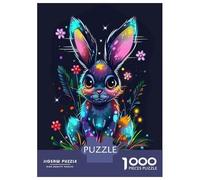 Rompecabezas De 1000 Piezas para Adultos Colorful Rabbit Art Print-2 Rompecabezas para Adultos Análisis Práctico del Juego Y Lógica Interacción Entre Padres E Hijos 38x26cm/1000pcs
