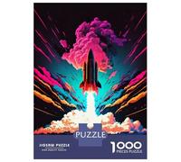 Rompecabezas De 1000 Piezas para Adultos Colorful Rocket Rompecabezas para Adultos Juguetes Antiestrés Patrón De Ensamblaje Cumpleaños 70x50cm/1000pcs