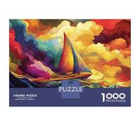 Rompecabezas De 1000 Piezas para Adultos Colorful Sailboat Painting Rompecabezas para Adultos Juguetes DIY Regalos para Mujeres Cumpleaños Y Navidad 38x26cm/1000pcs