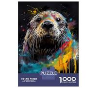 Rompecabezas De 1000 Piezas para Adultos Colorful Sea Otter Rompecabezas para Adultos Juego De Ingenio Pero Divertido Y Humorístico 38x26cm/1000pcs