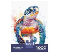 Rompecabezas De 1000 Piezas para Adultos Colorful Sea Turtle Watercolor Rompecabezas para Adultos Juegos Familiares para La Diversión Familiar Regalo De Cumpleaños, Regalos, 70x50cm/1000pcs