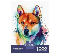 Rompecabezas De 1000 Piezas para Adultos Colorful Shiba Inu Dog Art Rompecabezas para Adultos Juego Familiar Difícil Difícil Y Desafiante 38x26cm/1000pcs