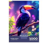 Rompecabezas De 1000 Piezas para Adultos Colorful Toucan on Branch Rompecabezas para Adolescentes Juguetes Antiestrés Desafío Difícil Actividades Divertidas En Casa 52x38cm/1000pcs
