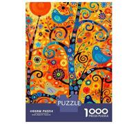 Rompecabezas De 1000 Piezas para Adultos Colorful Tree Birds Painting Rompecabezas para Adultos Juguetes Antiestrés Carrera De Velocidad Manual Interacción Entre Padres E Hijos 52x38cm/1000pcs