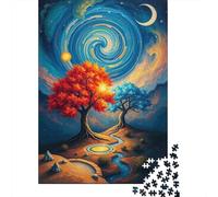 Rompecabezas De 1000 Piezas para Adultos Colorful Trees with Spiral Sky Rompecabezas para Adolescentes Juego Práctico Desafío Difícil Regalo De Cumpleaños, Regalos, 70x50cm/1000pcs