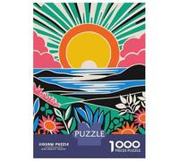 Rompecabezas De 1000 Piezas para Adultos Colorful Tropical Sunset Rompecabezas para Adultos Juguetes Antiestrés para La Diversión Familiar Regalos De Cumpleaños Y Únicos 38x26cm/1000pcs