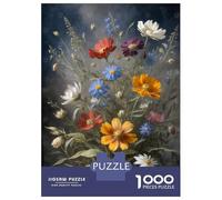 Rompecabezas De 1000 Piezas para Adultos Colorful Wildflower Bouquet Painting Rompecabezas para Adultos Juegos Familiares Desafío Difícil para Cumpleaños, Navidad 52x38cm/1000pcs