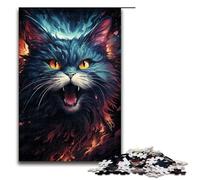 Rompecabezas de 1000 Piezas para Adultos Coloridas Aventuras psicodélicas de un Gato cósmico Rompecabezas de Madera para Adultos y niños Herramienta para aliviar el estrés 1000 Piezas (75 x 50 cm)