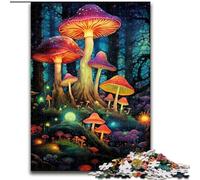 Rompecabezas de 1000 Piezas para Adultos, Colorido Arte de Hongos de Madera, Mayores de 14 años, 50x75cm, desafiante y entretenido, Actividad Familiar