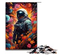 Rompecabezas de 1000 Piezas para Adultos Colorido Astronauta psicodélico Floral Rompecabezas para Juego Educativo desafío Juguete Obra de Arte Regalo 75 x 50 cm