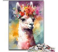 Rompecabezas de 1000 Piezas para Adultos,Colorido bebé Alpaca,Hecho de Madera,lo Que lo Convierte en un Gran Regalo para la diversión Familiar de 50x75cm para Vacaciones,cumpleaños y Noches de Juegos