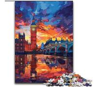 Rompecabezas de 1000 Piezas para Adultos,Colorido Big Ben de Londres,Hecho de Madera, Padres,Parejas y Amigos Mayores de 14 años,Ideal para cumpleaños,Vacaciones