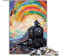 Rompecabezas de 1000 Piezas para Adultos,Colorido Coche de Vapor de Madera,Idea decoración del hogar,50x75cm,Juego de ingenio para Adolescentes, Fiestas