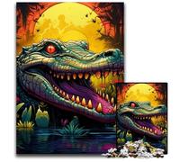 Rompecabezas de 1000 Piezas para Adultos, Colorido cocodrilo, Rompecabezas para Adultos, Rompecabezas de Alta dificultad para Adolescentes, 26x38cm/10,23x14,96 Pulgadas