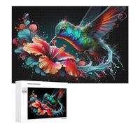 Rompecabezas de 1000 piezas para adultos, colorido diseño de colibrí, 1 rompecabezas para adultos, juegos divertidos, Staycation, matar el tiempo, cumpleaños y regalos únicos, 1000 piezas