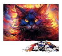 Rompecabezas de 1000 Piezas para Adultos Colorido Gato Maine Coon psicodélico para Rompecabezas Una Obra de Arte para Adolescentes a Partir de 14 años 1000 Piezas (38 x 26 cm)