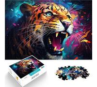 Rompecabezas de 1000 piezas para adultos, colorido leopardo de fantasía, juego desafiante, regalos secretos de Papá Noel, 19.7 x 29.5 pulgadas para adolescentes a partir de 14 años