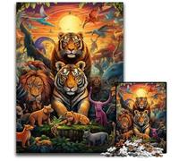 Rompecabezas de 1000 Piezas para Adultos, Colorido Mundo Animal, Rompecabezas de Madera, Ideal para Parejas, Navidad, Año Nuevo y San Valentín, 50x75cm/19,68x29,52 Pulgadas.