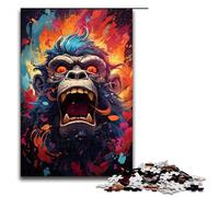Rompecabezas de 1000 Piezas para Adultos Colorido psicodelia de Simios enojados Actividad Familiar Juego Familiar antiestrés desafío difícil Rompecabezas de 75 x 50 cm
