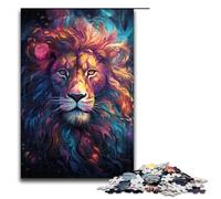 Rompecabezas de 1000 Piezas para Adultos Colorido psicodelia del Espacio cósmico león Rompecabezas Educativo Juego Educativo para cumpleaños Navidad 75 x 50 cm
