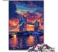 Rompecabezas de 1000 Piezas para Adultos,Colorido Puente de la Torre de Londres,Hecho de Madera,Perfecto para Regalos de cumpleaños,Navidad y Halloween,decoración artística DIY,Regalo de cumpleaños