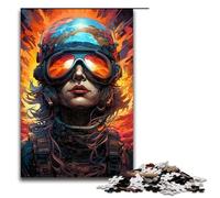 Rompecabezas de 1000 Piezas para Adultos Colorido Rompecabezas de Soldado Femenino. Un Juego desafiante una Obra de Arte Ideal para Adolescentes de 14 años en adelante. 1000 Piezas (75 x 50 cm).