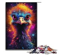 Rompecabezas de 1000 Piezas para Adultos Colorido Rompecabezas psicodélico de Avestruz. Un Juego desafiante una Obra de Arte Ideal para Adolescentes de 14 años en adelante. 1000 Piezas (38 x 26 cm).