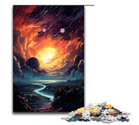 Rompecabezas de 1000 Piezas para Adultos Colorido Rompecabezas psicodélico de fantasía Espacial para Juego Educativo desafío Juguete Obra de Arte Regalo 75 x 50 cm
