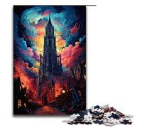 Rompecabezas de 1000 Piezas para Adultos Colorido Rompecabezas psicodélico de la Torre de la Catedral de Utrecht. Decoración Adolescentes a Partir de 14 años. 1000 Piezas (75 x 50 cm).