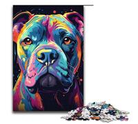 Rompecabezas de 1000 Piezas para Adultos Colorido Rompecabezas psicodélico de Perro. Una Obra de Arte desafiante Ideal para Adolescentes de 14 años en adelante. 1000 Piezas (38 x 26 cm).