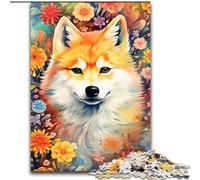 Rompecabezas de 1000 Piezas para Adultos,Colorido Shiba Inu,Hecho de Madera,lo Que lo Convierte en un Gran Regalo para la diversión Familiar de 50x75cm para Vacaciones,cumpleaños y Noches de Juegos