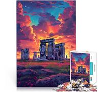 Rompecabezas de 1000 piezas para adultos, colorido Stonehenge, rompecabezas educativo único de cumpleaños, 14.95 x 20.47 pulgadas