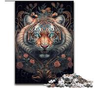 Rompecabezas de 1000 Piezas para Adultos, Colorido Tigre de fantasía, Hecho de Madera, Padres, Parejas y Amigos Edades 14+ 50x75cm para Juego Interactivo Familiar