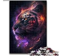Rompecabezas de 1000 Piezas para Adultos,Colorido Tigre relámpago,Hecho de Madera,lo Que lo Convierte en un Gran Regalo para la diversión Familiar de 50x75cm para Vacaciones,cumpleaños y Noches