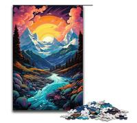 Rompecabezas de 1000 Piezas para Adultos Colorido y psicodélico con un Hermoso Paisaje Un Juego desafiante una Obra de Arte Apto para Adolescentes de 12 años en adelante 75 x 50 cm