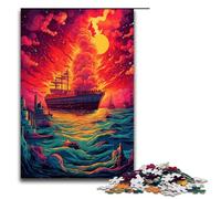 Rompecabezas de 1000 Piezas para Adultos Colorido y psicodélico Juego de Rompecabezas de Crucero por el mar decoración Adolescentes a Partir de 12 años 75 x 50 cm