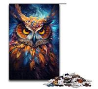 Rompecabezas de 1000 Piezas para Adultos Coloridos búhos galácticos psicodelia Juguetes educativos intelectuales descompresores Ideas de Regalo 75 x 50 cm