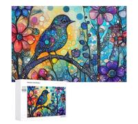 Rompecabezas de 1000 piezas para adultos, coloridos pájaros para jardín, arte de jardín, regalos para adultos, regalos únicos para cumpleaños y Navidad, 1000 piezas