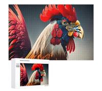 Rompecabezas de 1000 piezas para adultos, coloridos retratos de gallo para adultos, juguetes de bricolaje, divertidos y humorísticos, regalos únicos para cumpleaños y Navidad, 1000 piezas