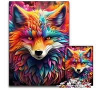 Rompecabezas de 1000 Piezas para Adultos, Coloridos Rompecabezas de cartón de Zorro, Juego de desafío Mental para Adolescentes e interacción Familiar, 26x38cm/10,23x14,96 Pulgadas