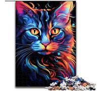 Rompecabezas de 1000 Piezas para Adultos, Coloridos Rompecabezas de Gatos Grafiti, tamaño 26x38cm, Ideal para Amantes de los Viajes y Parejas. Un Juguete desafiante.
