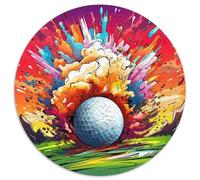 Rompecabezas de 1000 Piezas para Adultos, Coloridos Rompecabezas de Golf de Papel Redondos, Actividad para conectar con la Familia, Fiestas y cumpleaños 67,5 x 67,5 cm