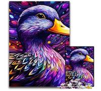 Rompecabezas de 1000 Piezas para Adultos, Coloridos Rompecabezas de Pato Morado, Juego de ingenio para Adolescentes, Fiestas, 50x75cm/19,68x29,52 Pulgadas.